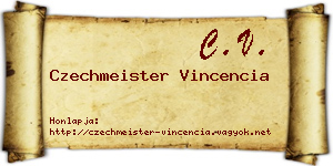 Czechmeister Vincencia névjegykártya